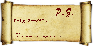 Palg Zorán névjegykártya